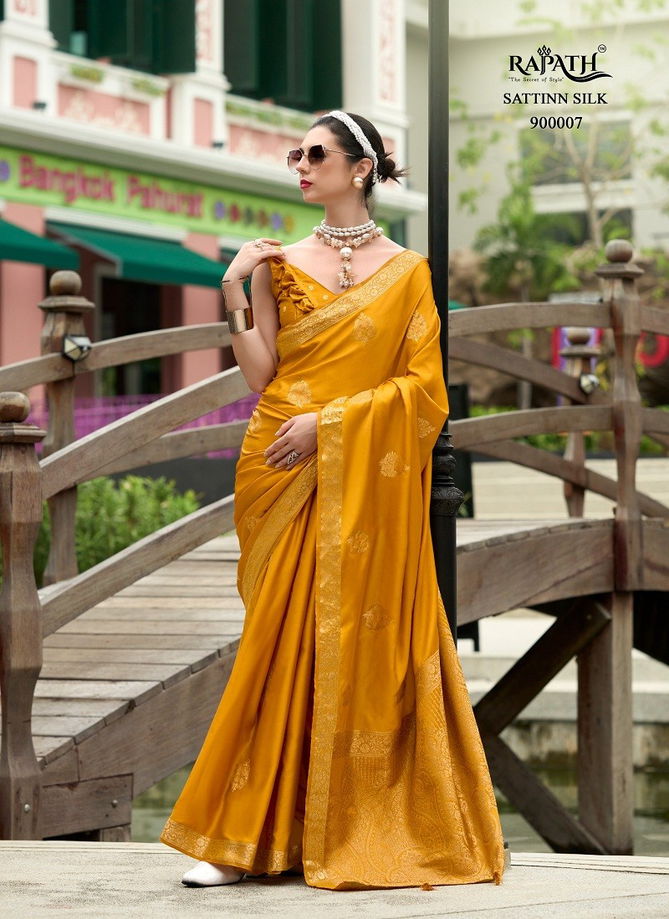 Honey Bee By Rajpath Satin Handwoven Wedding Wear Saree Suppliers In India